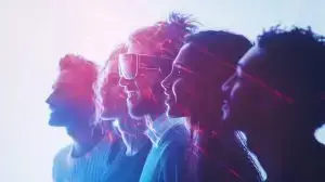 futuristic group of people