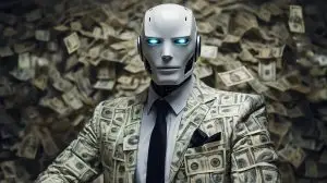 robot with money