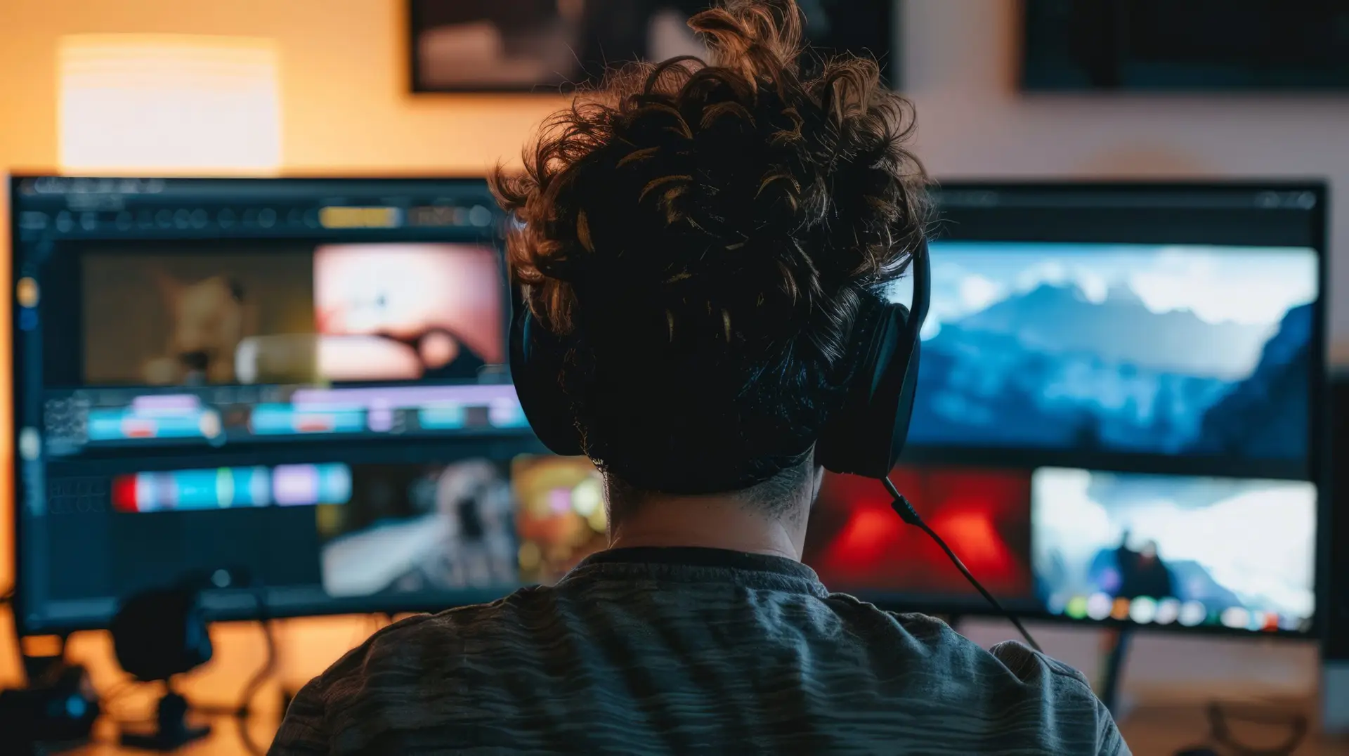 Man recording himself for a youtube video