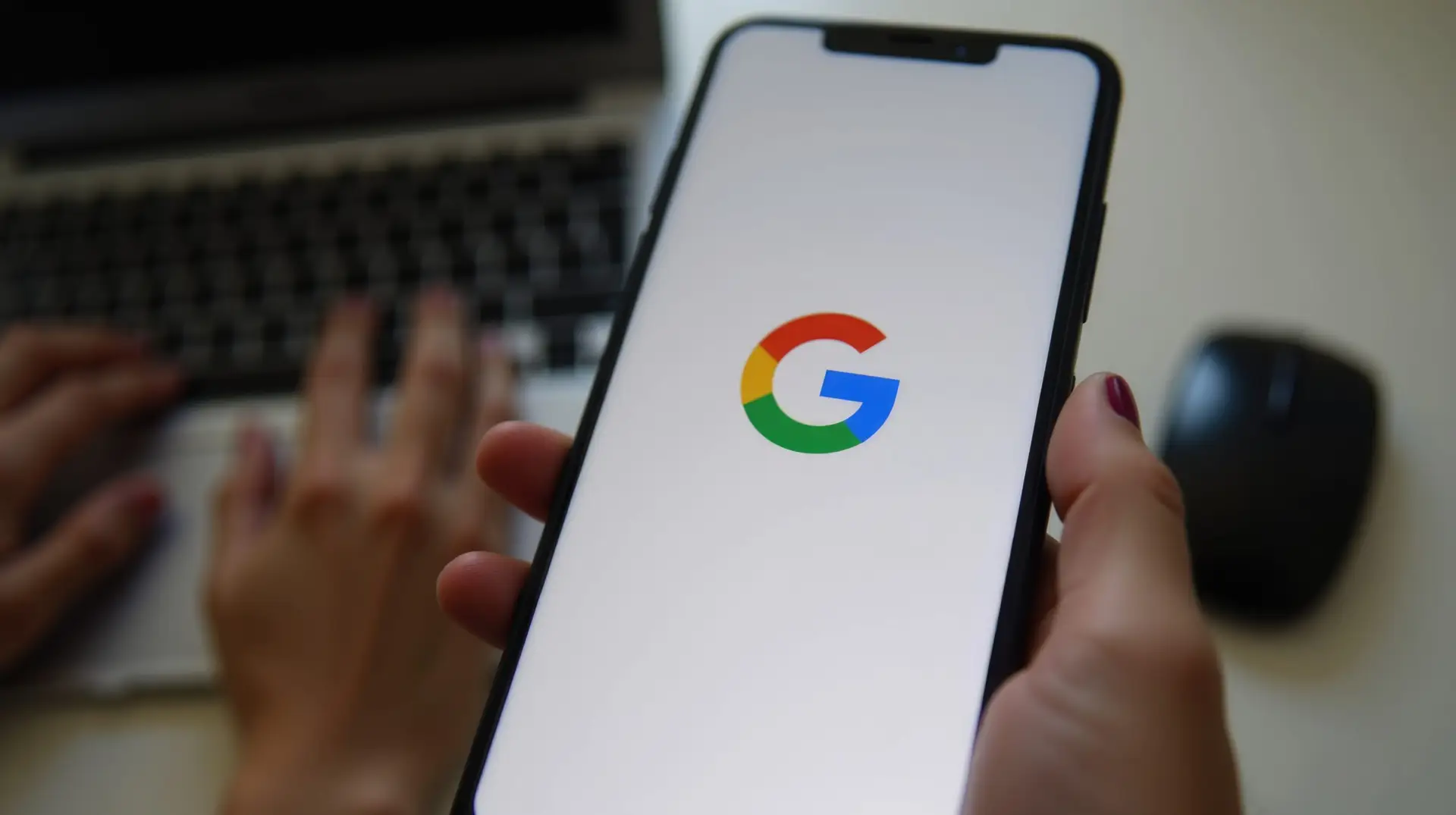 Women looking up google to find latest tech news