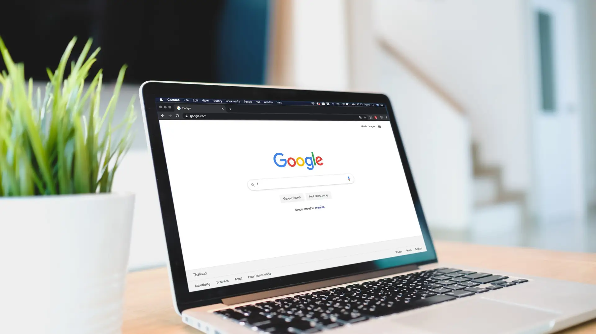 google logo on a computer