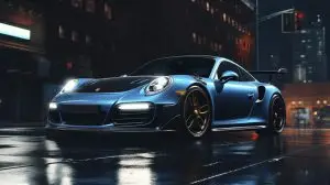 Porsche 911 turbo S azul photorealistic