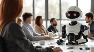 Robot Leading a Meeting with Business Professionals AIG41