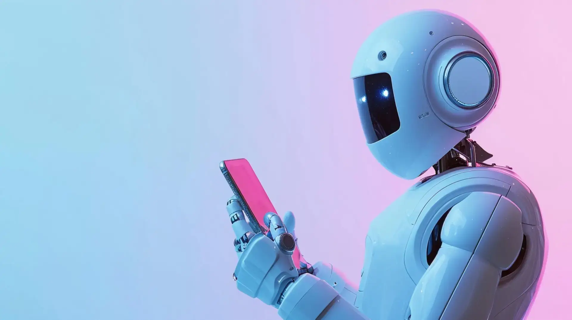 Robot with smartphone background