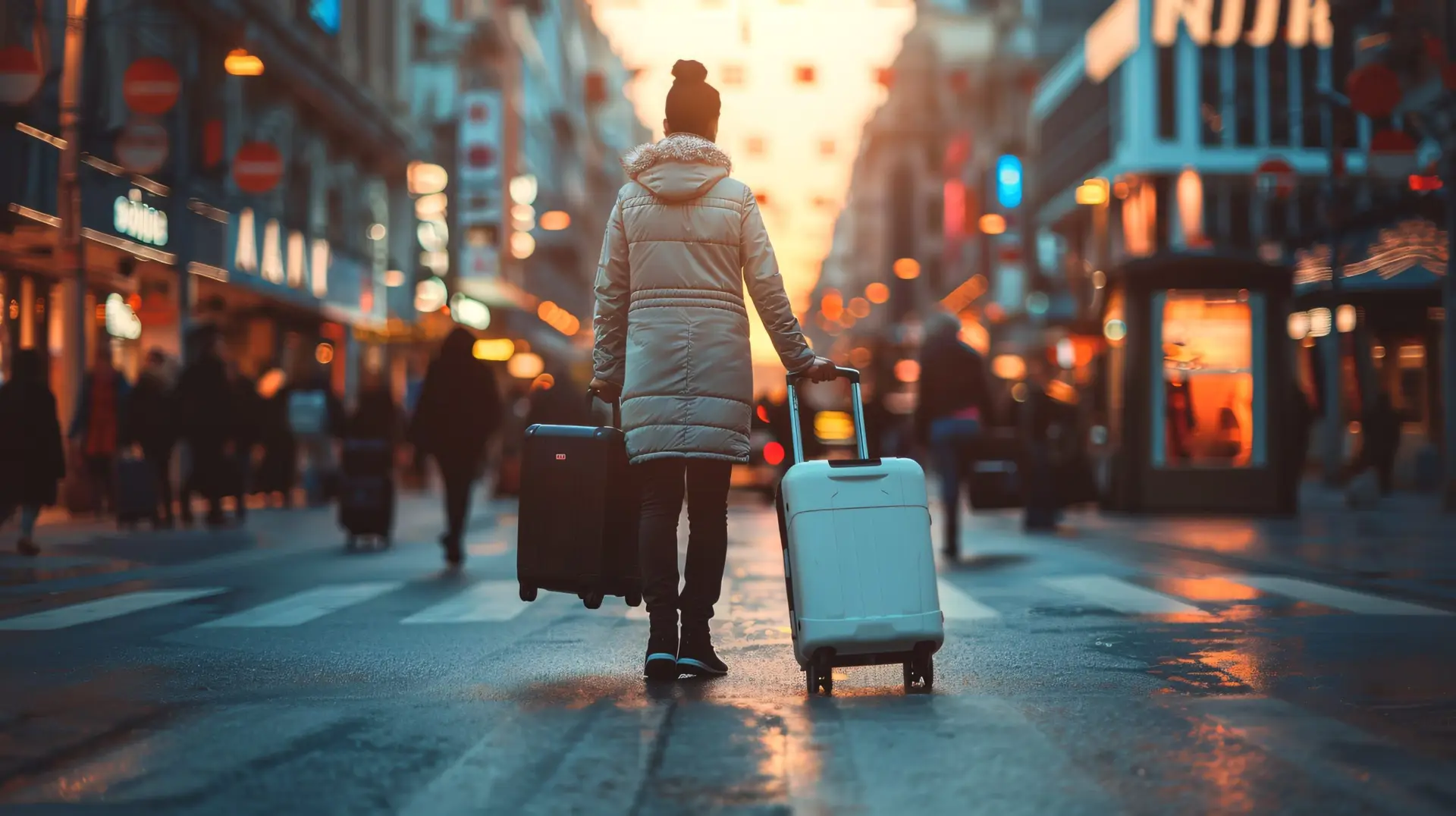 tourist carrying luggage