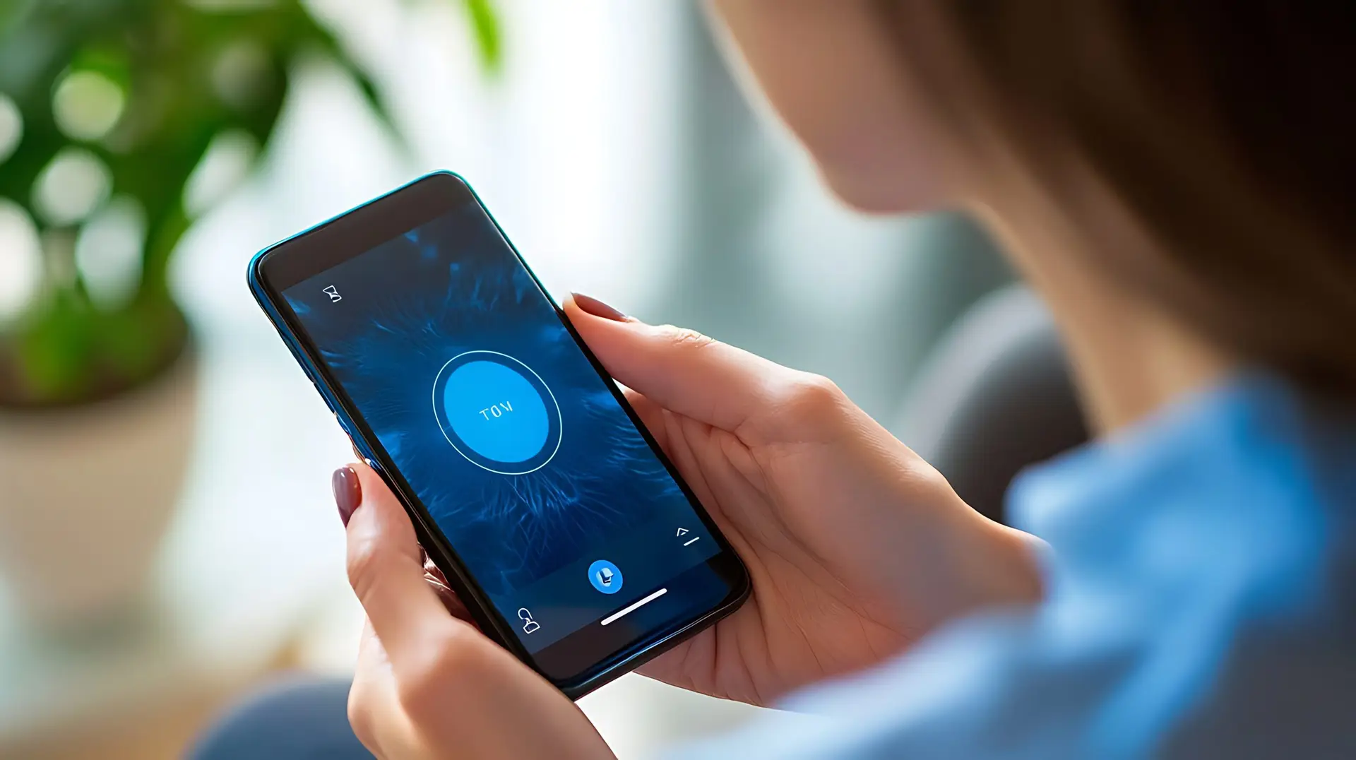 Smartphone app for skin cancer assessment being used by a user.