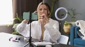 Woman making a video