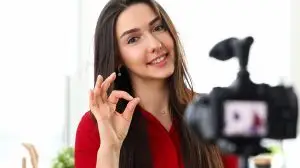 Cute lady with happy look