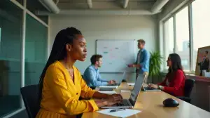woman working at an office
