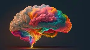 ai brain with vibrant colors