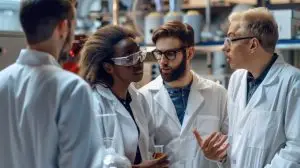 Intelligent Research Lab with Robots and Scientists, Advancing Technology in AI and Automation AIG62