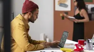 male working at a marketing firm