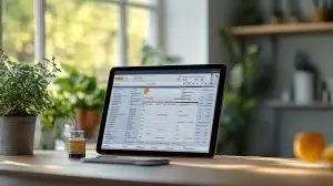 Laptop on a Wooden Table