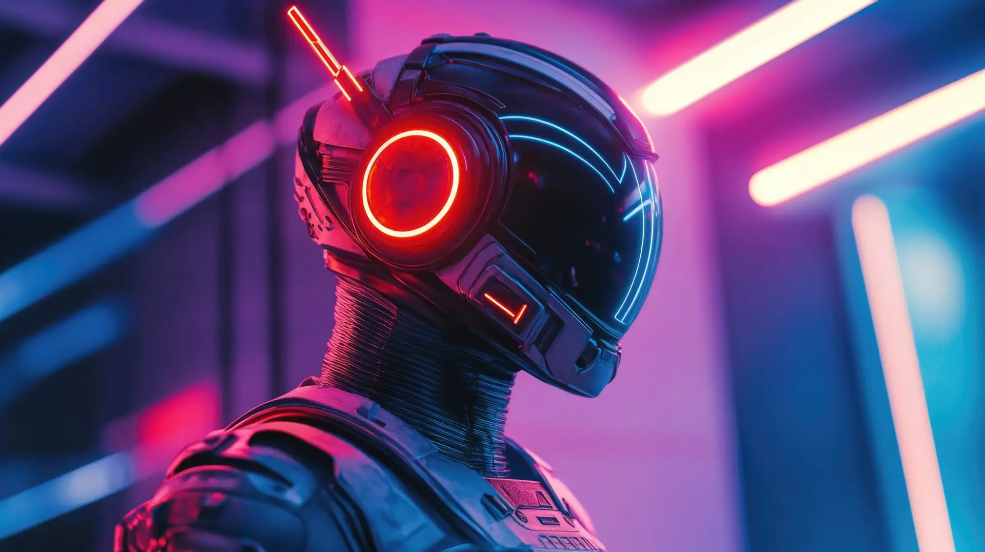 Man in Futuristic Suit