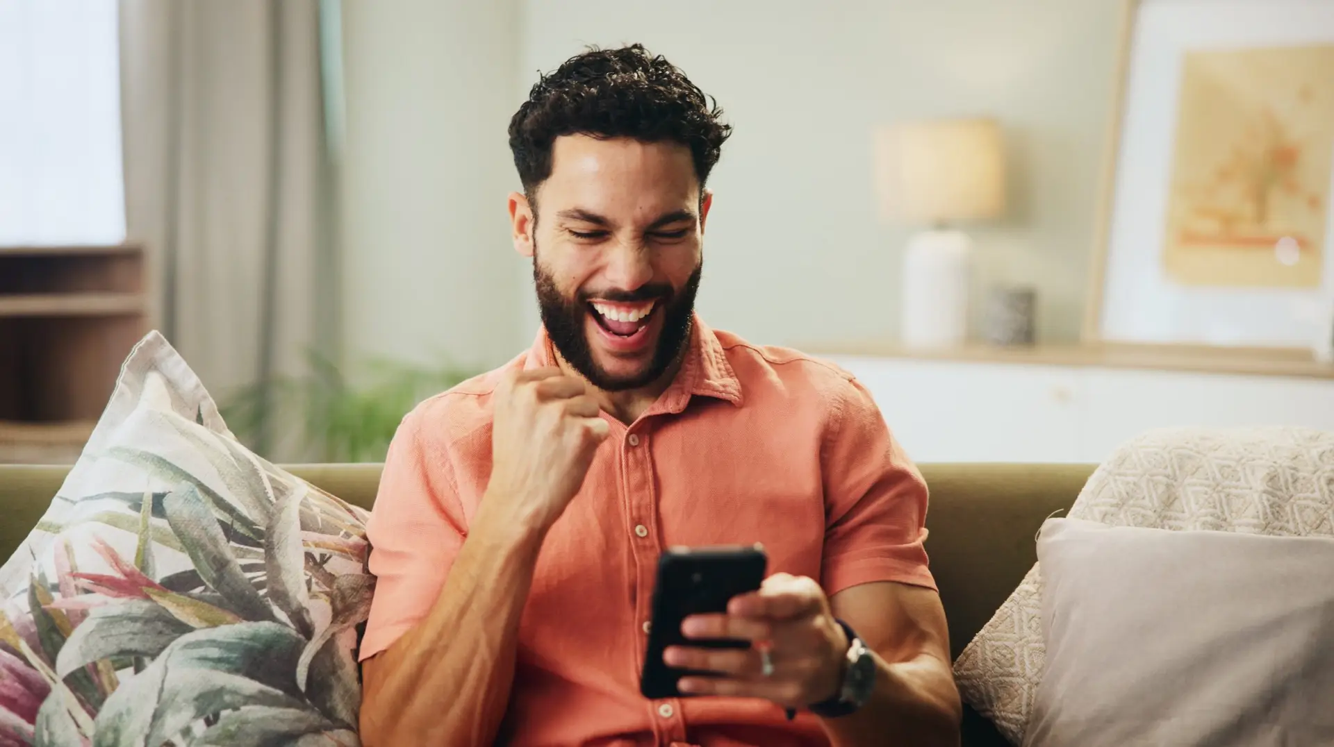 man looking at his phone