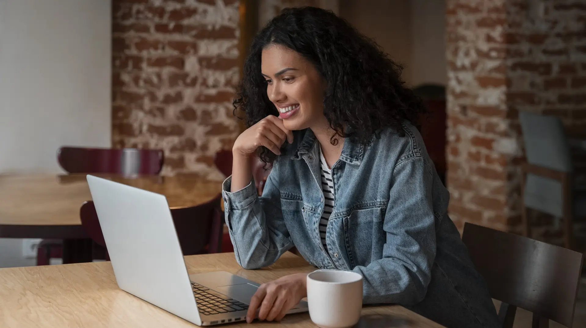 woman working on her computer