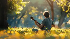 A Moment of Tranquility: Guitarist in Nature