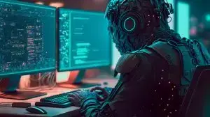 A programmer researching new technologies Generative AI