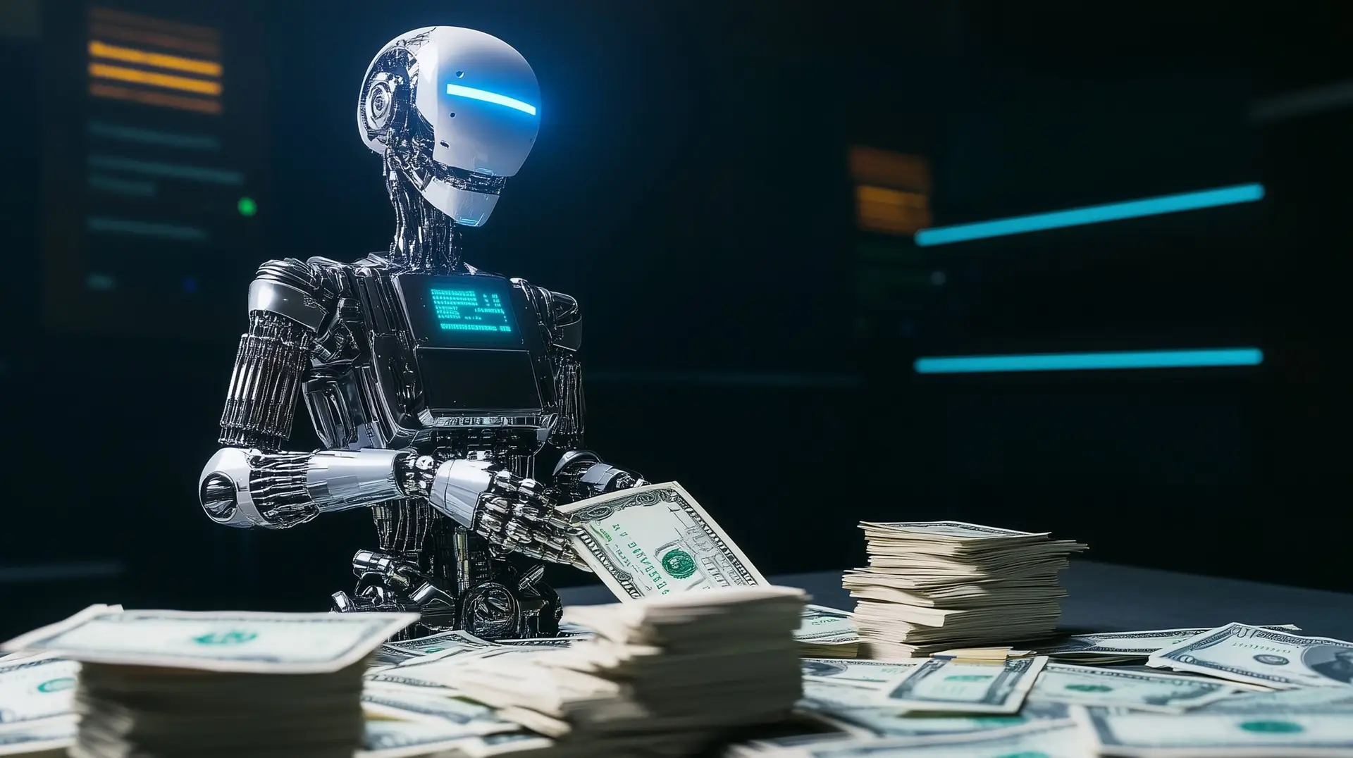 robot counting money