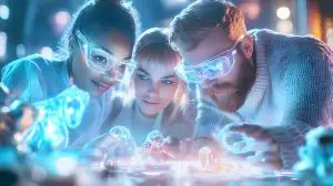 Scientists Working on Holographic Technology in Lab