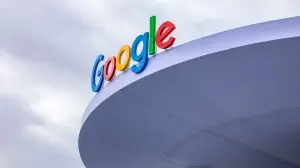 Google logo on building