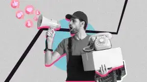 retro man on a megaphone