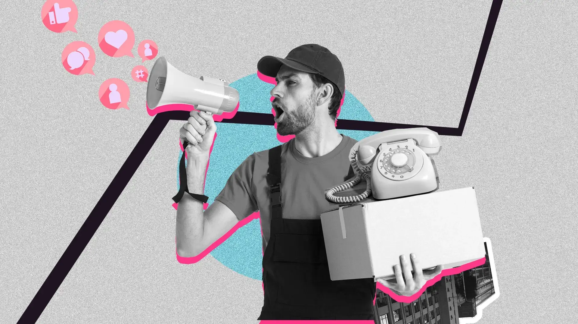 retro man on a megaphone