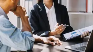 Team of business people are meeting to analyze data for marketing plan,Market research reports and income statistics, Financial and Accounting concept.