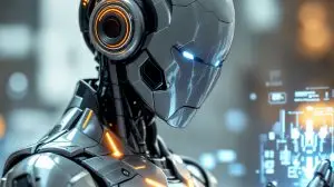 futuristic robot thinking