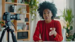 Woman Creating an Online Video