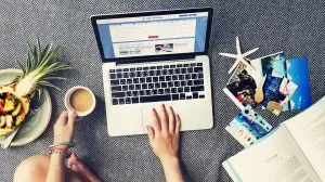 Woman using computer laptop