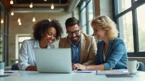 Collaborative Teamwork in Modern Office