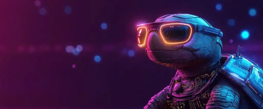 Cool Turtle in Neon Lights
