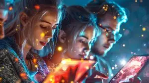 happy-people-with-glowing-tablets-productive-environment-photo-realistic-stock-concept-gr