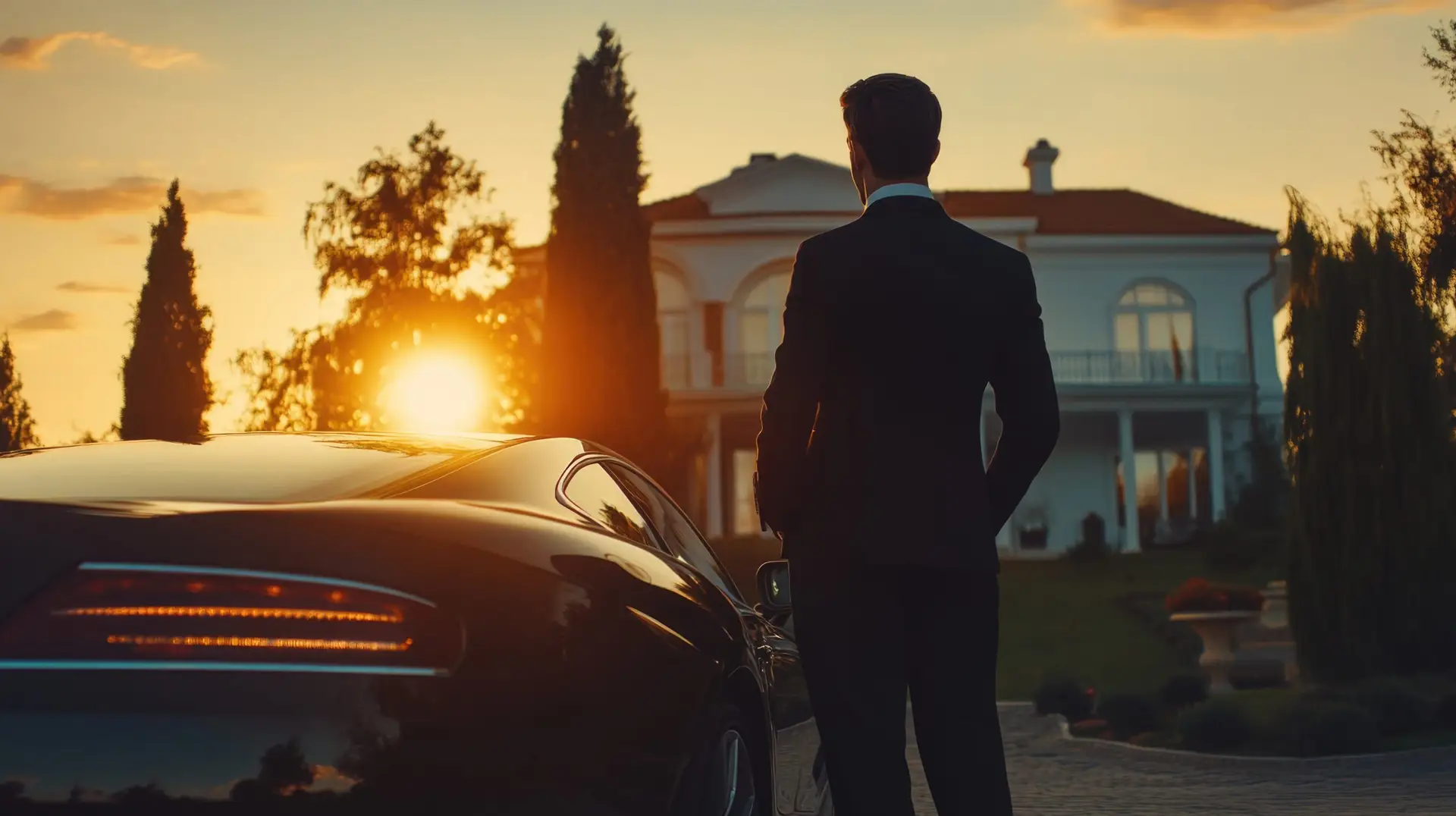 Man Standing Next to Car