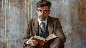 Pastor deeply engrossed in vintage Bible reading and prayer. Concept Vintage Bible Study, Pastor Serenity, Spiritual Reflections, Antique Book Exploration, Prayerful Contemplation