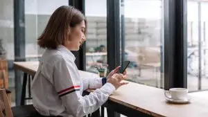 Image,Side,View,Of,Beautiful,Asian,Woman,Look,At,Their