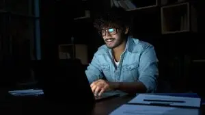 Smiling,Young,Curly,Indian,Latin,Ethnic,Business,Man,Or,Student