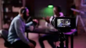 Multiethnic,Team,Of,People,Meeting,To,Broadcast,Internet,Podcast,,Recording