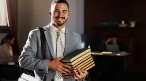 Legal,Books,,Happy,Portrait,And,Man,Research,Law,Firm,,Office