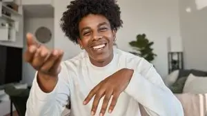 Happy,African,American,Gen,Z,Teen,Talking,To,Web,Cam