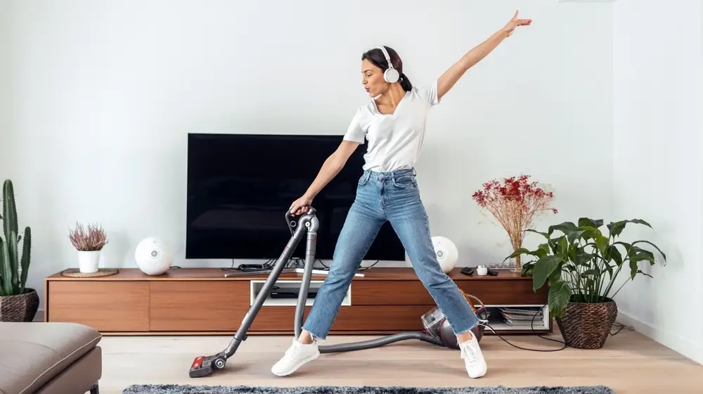 Shot,Of,Young,Happy,Woman,Listening,And,Dancing,To,Music