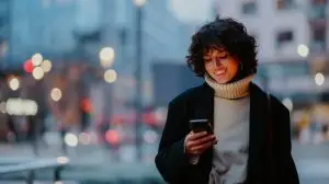Wide,Shot,Of,A,Joyful,Dark,Haired,Young,Woman,Standing