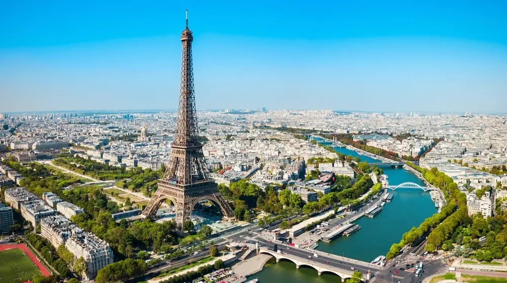 Eiffel,Tower,Or,Tour,Eiffel,Aerial,View,,Is,A,Wrought