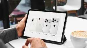 Madrid,,Spain;,09,02,2025,Graphic,Designer,Comparing,Iphone,17,