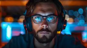 Working as a Software Developer in an Office Setting. Concept Software Development, Daily Routine, Office Environment, Coding Challenges, Team Collaboration