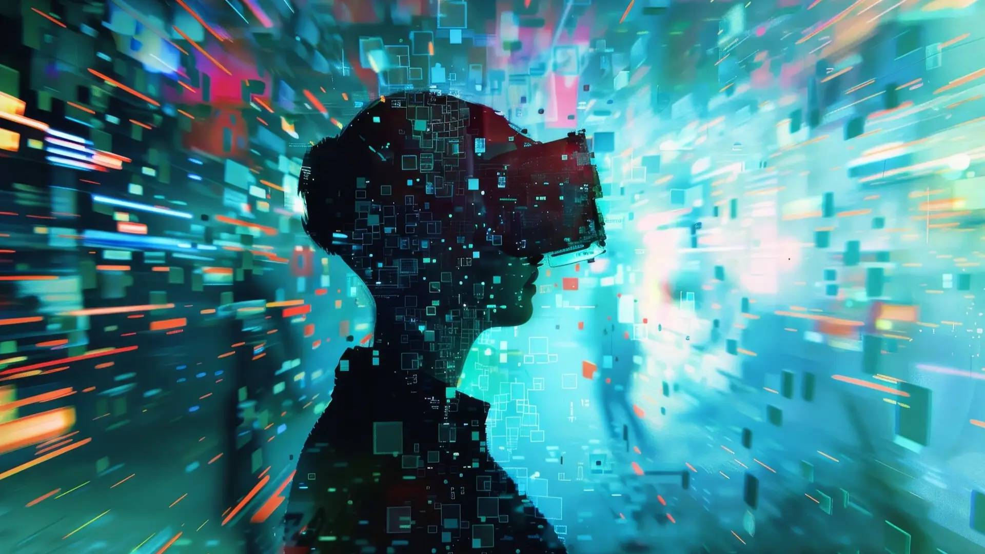 A person is wearing AI Vision Pro, representing AI New Video Feature.