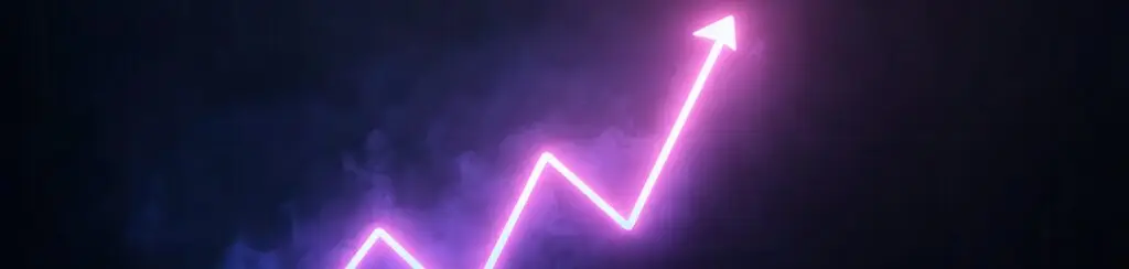 vibrant graph arrow going up 