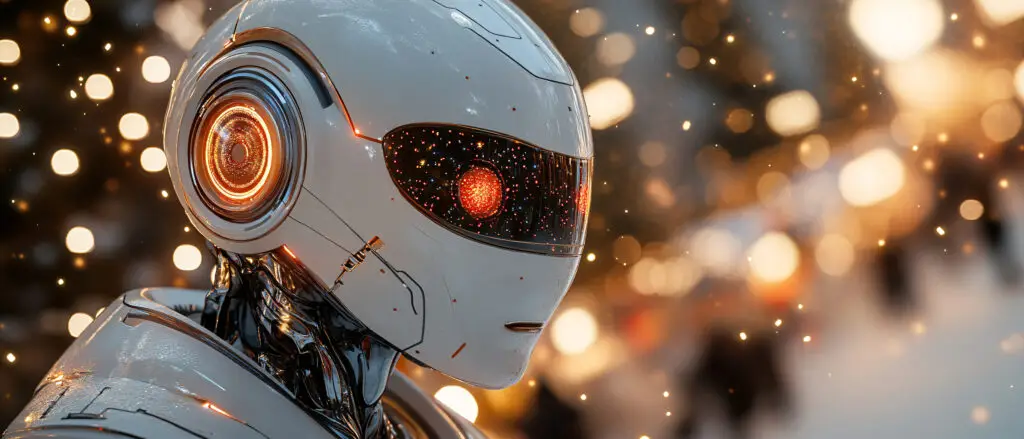 robot with vibrant colors