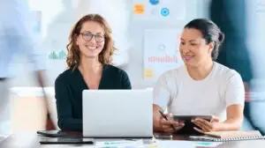 two woman working in marketing